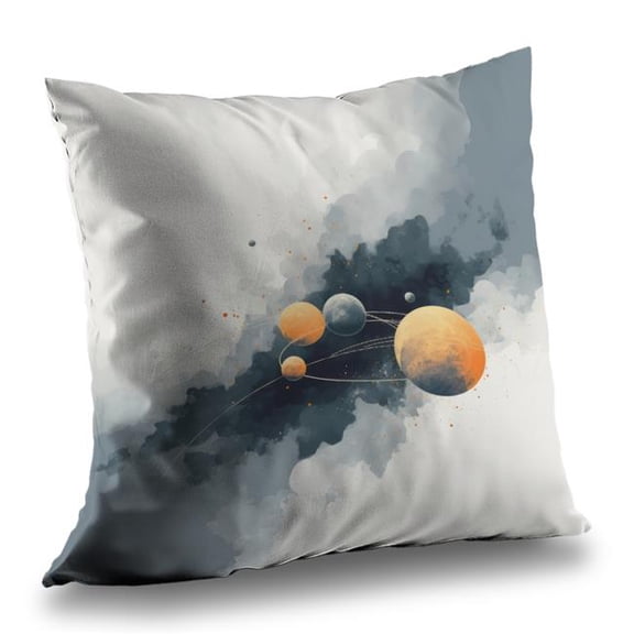 MWW C1PO20204ORH1E 20 x 20 in. Circle of Planets Orange Outdoor Throw Pillow - Home Decor
