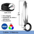 thumbnail image 3 of 1 Lámpara LED Sumergible Para Alberca de nicho o sobreponer ADS PL 80W 27CM Multicolor RGB Con Transformador, 3 of 5