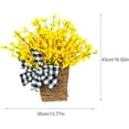 thumbnail image 3 of Spring Wreath Basket Forsythia Door Basket 17" Yellow Wreath for Front Door Summer Spring Easter Forsythia Door Basket Home Decor, 3 of 9