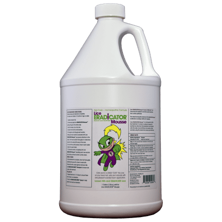 ERADICATOR Natural Lice Treatment Foam Mousse / 1 Gallon (128 Oz) Refill Bottle / Non-Toxic, Soothing Peppermint