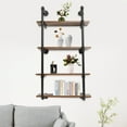 thumbnail image 5 of Miumaeov 4 Tier Wall-Mounted Wine Racks Industrial Pipe Steampunk Real Wood Wine Rack for Kitchen, Dinning Room Home Bar 24", 5 of 15