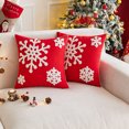 thumbnail image 2 of Christmas Big Snowflake Embroidery Pillow Cover Living Room Sofa Cushion Cover Soft New Year Atmosphere Decoration By Pillowcase (2,45X45 without core), 2 of 6