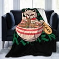 thumbnail image 2 of Ramen Blanket Cat Eats Ramen Noodles with Chopsticks Throw Blankets Gifts for Adults Japanese Food Lightweight Soft Fleece Cozy for Sofa Couch Bed Room Travel Party Decor 40x50in, 2 of 6