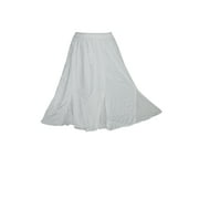 Mogul Womens Peasant Medieval Skirt White Elastic Waist Long Skirts