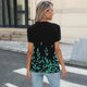 thumbnail image 5 of Mujeres de Manga Corta Tops Cuello Redondo Plisado Túnica, Tapa Casual Doblado Doblado Impreso Moda, 5 of 6
