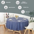 thumbnail image 5 of (12 Pack) Navy Blue Premium Round Heavy-Duty Plastic Table Covers (Reusable), 5 of 6