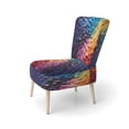 thumbnail image 3 of Designart "Abstract Rainbow Colorful Arch composition" Multi-Color Modern Upholstered Accent Chair - Traditional Arm Chair For Living Room, 3 of 7