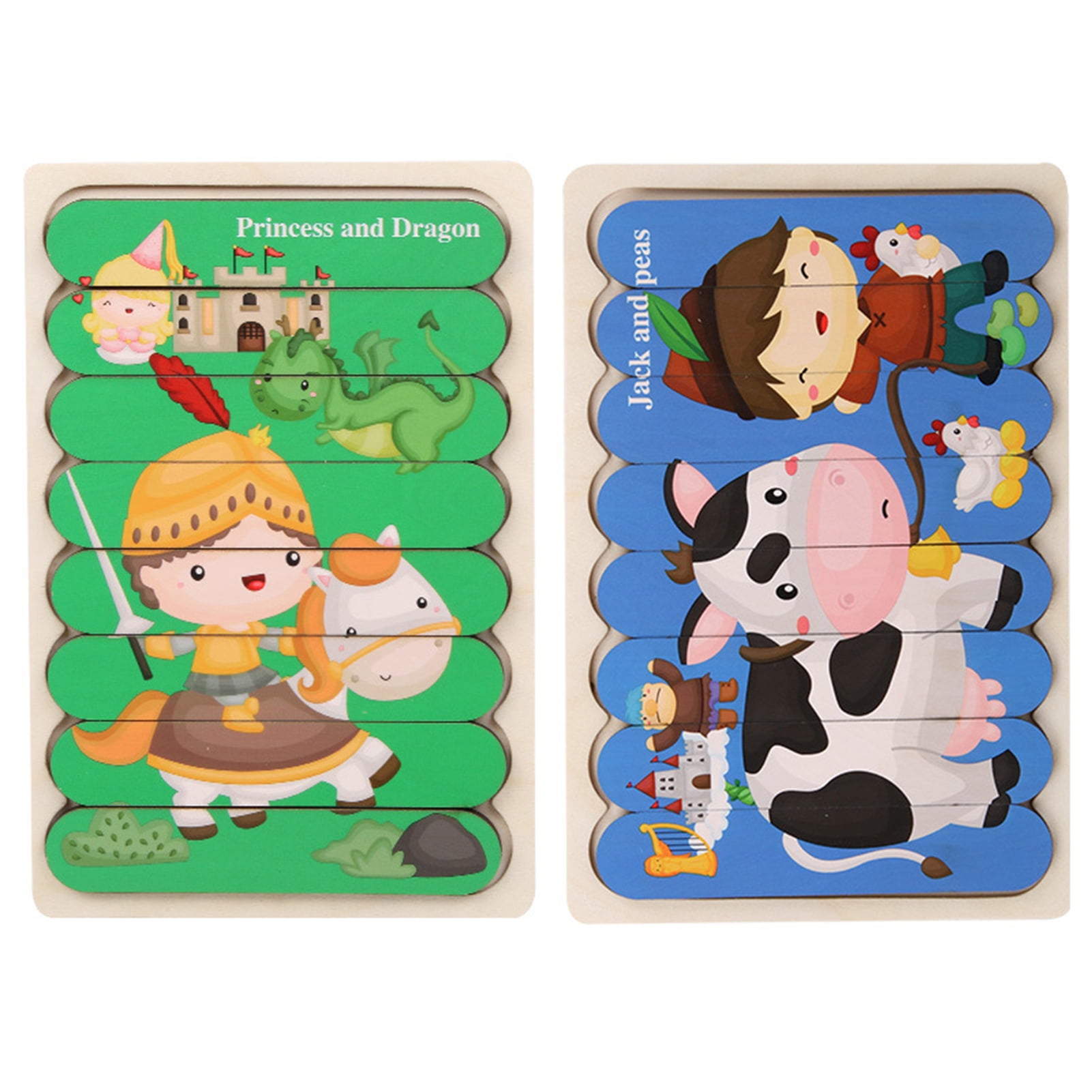 HEVIRGO Puzzles Toys Cartoon Design Universal Wooden Young Children