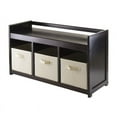 thumbnail image 1 of Pemberly Row Banc de Rangement 4Pc avec 3 Paniers en Espresso, 1 of 2