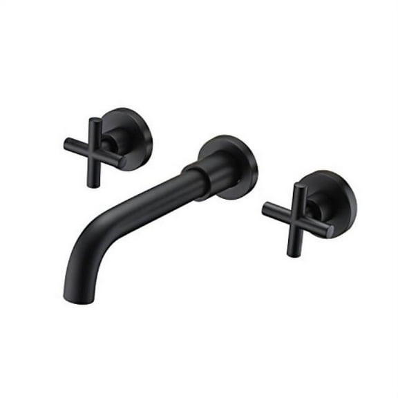 sumerain matte black bathroom faucet,wall mount black bathroom faucets and rough-in valve included