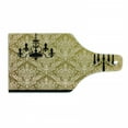 thumbnail image 1 of Damask Cutting Board, English Country House Damask Motif on Wall and Chandelier Silhouettes Renaissance, Tempered Glass Cutting and Serving Board, Wine Bottle Shape, Yellow Black, by Ambesonne, 1 of 1