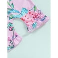 thumbnail image 6 of Bagilaanoe Newborn Baby Girls One-Piece Swimsuit Floral Short Sleeve Zipper Rashguard Swimwear 3M 6M 12M 18M Infant Ruffles Summer Bathing Suit, 6 of 7