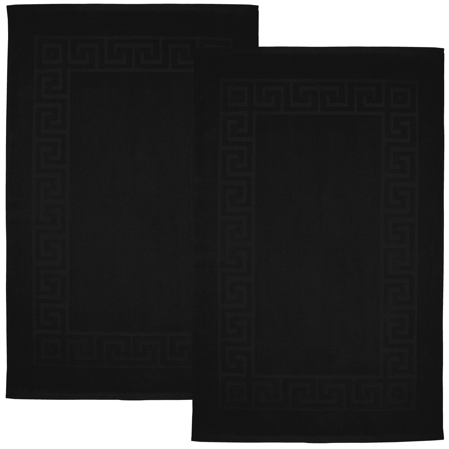 Dan River Black Bath Mat Greek Set 2 piece 20x32 in Soft Quick Drying Cotton Bathroom Rugs