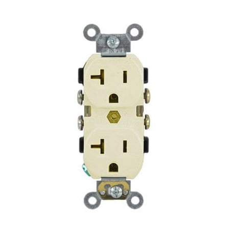 Leviton Ivory COMMERCIAL Receptacle Duplex Outlet 20A 125V 5-20 5800-I