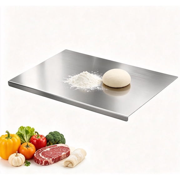 Large-sized Stainless Steel Baking Cutting Boards for Kitchen, Suitable for Meat, Fruits, Vegetables, Bread (19.7 x 15.7 Inch)