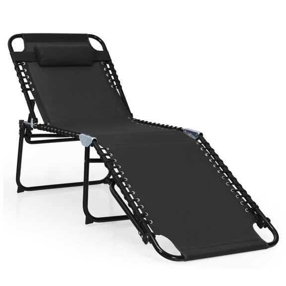 Biotree Zero Gravity Chair Foldable Reclining Lounge Chair with Adjustable Backrest and Footrest for Outdoor Patio Garden Backyard, Black