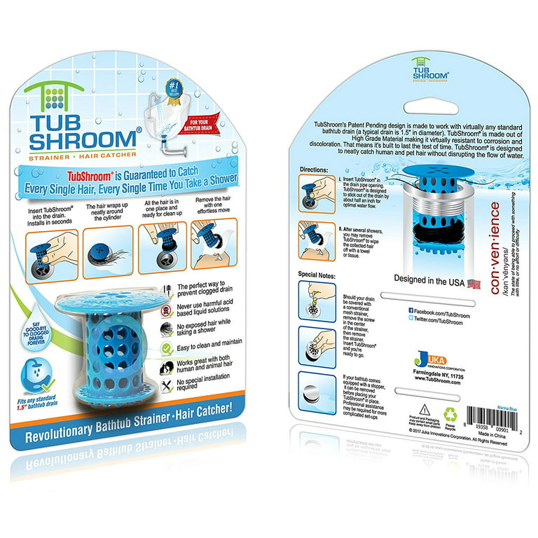 TubShroom Blue Bathtub Drain Protector Hair Catcher - Rubber, Fits Any  Standard Tub Drain, Easy Cleanup, No Harsh Chemicals, Guaranteed Hair  Catcher in the Bathtub & Shower Drain Accessories department at