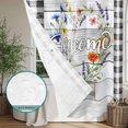 thumbnail image 6 of Heart Floral Wreath Shower Curtain - Water Repellent Fabric Shower Curtains Washable, Country Vintage Flowers Wooden Plaid Decorative Polyester Cloth Bathroom Curtains Modern Bath Decor 36"x72", 6 of 8