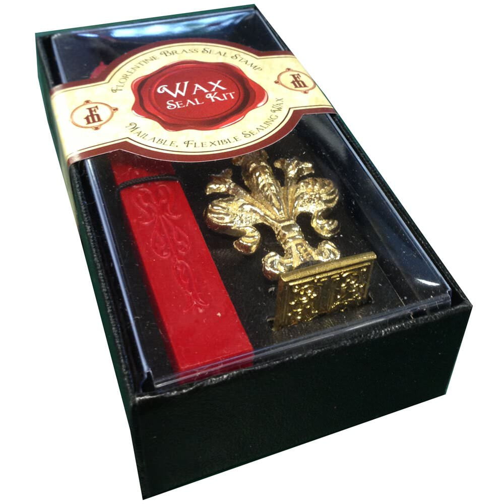JAM Letter I Wax Seal Set, 1/Pack, Brass Stamp & Red Wax Stick
