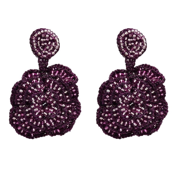 pendientes de exagerada perla exquisitos joyería púrpura jinwen Dangle Earrings for Women Girl