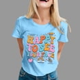 thumbnail image 2 of TSADFHJI T-Shirts pour Femmes Manches Courtes Premier Jour d'École T-Shirt Graphique à Manches Courtes pour Enseignant Rentrée des Classes L Bleu Clair, 2 of 4