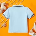 thumbnail image 6 of DAETIROS Boys 100% Cotton Short Sleeve Polo Shirt with Contrast Stripe and Pocket School Uniform Light Blue 2-14 Years,Size 13-14 T, 6 of 9