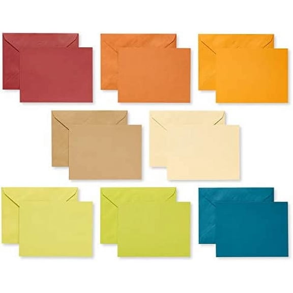 Single Panel Blank Cards with Envelopes, Earthtone Colors (100-Count)