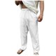 thumbnail image 2 of Pantalones largos para hombre, moda casual, con bolsillos, cintura elástica, cordón ajustable, pantalones largos rectos de poliéster para hombre., 2 of 9