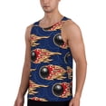 thumbnail image 2 of Pofeuu Bowling Ball And Flame Print Men's Workout Tank Tops Sleeveless Muscle Gym Shirt Quick Dry-, 2 of 7