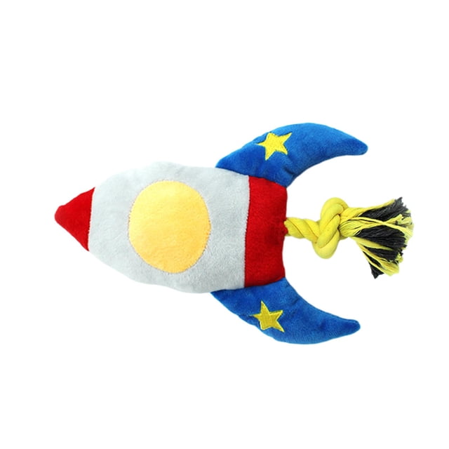 Juguetes para masticar con chirriador para perros de peluche, herramienta de limpieza suave y duradera resistente a las mordeduras, juguetes para la cohete Sunnimix Juguetes para masticar