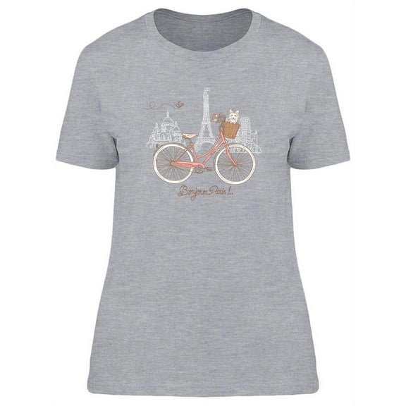 Riding A Bike In Paris T-Shirt Women -Image by Shutterstock, Female x-Large