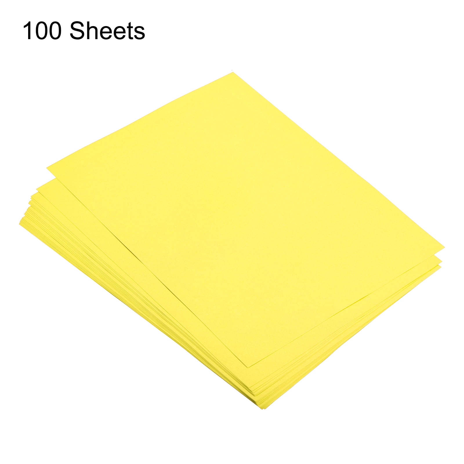 Uxcell 100 Sheets Colored Copy Paper 8.3 Inch Bright Yellow for Office Printing