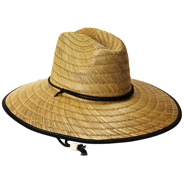 San Diego Hat Co. Men's Raffia and Straw Sun Hat, Natural/Black, One Size