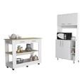 thumbnail image 1 of FM FURNITURE Wenden 2-Piece Modern Engineered Wood Kitchen Set in White/Oak, 1 of 8