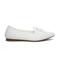 thumbnail image 4 of LANCROP Women's Pointed Toe Mesh White Ballet Flats Low Heel Wedding Flats Shoes with Bow, 4 of 10