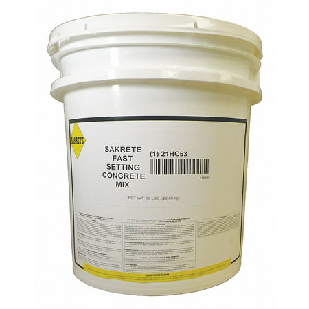 SAKRETE Concrete Mix,50 lb.,Pail,Gray 120019
