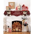 thumbnail image 3 of Red Plaid Snowman Christmas Fireplace Mantel Scarf Table Runner, Xmas Snowflake Funny Rustic Winter Garland Mantel Top Tablerunners Dresser Scarves Cover for Windows Party Living Room 70''x17'', 3 of 6