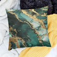 thumbnail image 2 of BANET Decorative Throw Pillow Case, Ink Splash Paint Teal Green Marble Short Plush Pillowslip for Couch Bed Sofa, Double-Sided Printed 22x22in, 2 of 5
