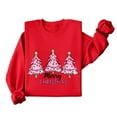 thumbnail image 5 of HOMBOM Womens Greflying Sweatshirts Pink Christmas Merry Crewneck Holiday Long Sleeve Sweatshirt for Adult Graphic, 5 of 5