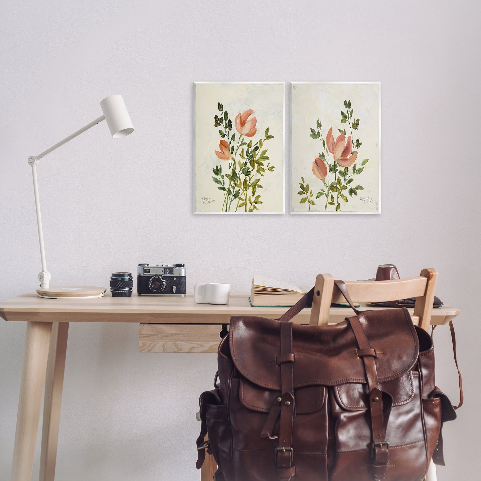 Stupell Industries Vintage Leaves & Bloom Floral & Botanical Painting Unframed Art Print Wall Art, 11 x 14, Set of 2