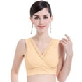 thumbnail image 2 of Ketyyh-chn99 Maternity Nursing Bras Womens Sleeping Nursing Bra Wirefree front buckle Breastfeeding Maternity Bralette Pink,2XL, 2 of 5