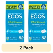 (2 pack) ECOS Hypoallergenic Laundry Detergent Packs for Sensitive Skin, Free & Clear, 52 Loads, Laundry Pods