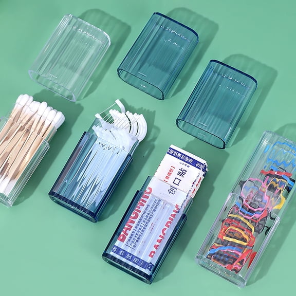Floss Holder,Toothpick Dental Floss Pick Holder Storage Box Portable Transparent Plastic Mini Swab Storage Case for Travel,Floss Dispenser Tooth Picks Flossers Case,1Pcs