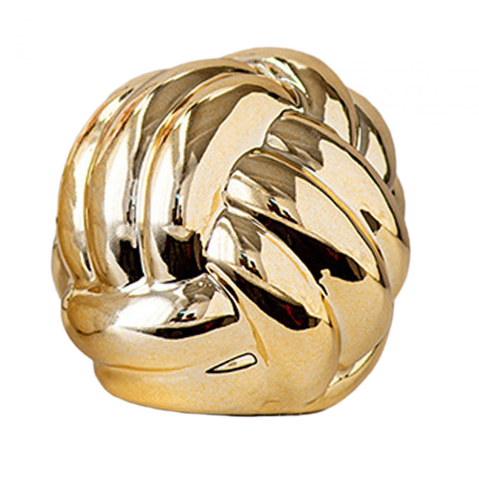 FashionCha Knot Ball Pillow Sculpture Decorative Knotted Pillows for Photography Decorative Gold