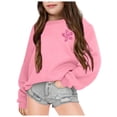 thumbnail image 1 of PMVFHDE Chandail en Molleton d'Automne Mode Décontractée pour Filles Imprimé à Manches Longues Rose,110, 1 of 7