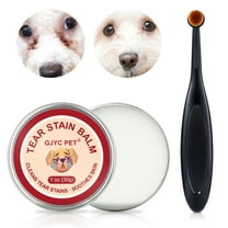 GJYC PET Pet Tear Stain Remover Balm - Eye Care for Dogs and Cats, Gently Cleanses Effective & Non-Irritating, 1 oz with Pro Brush