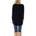 thumbnail image 2 of HOWCOME Fall Long Sleeve Side Split Casual Loose Tunic Womens Blouses, 2 of 5
