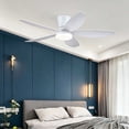 thumbnail image 3 of PHORUS 36" Low Profile Ceiling Fan with LED Light, Quiet DC Motor, Remote & App Control, Flush Mount Fan for Bedroom, Small Rooms and Apartments,White, 3 of 7