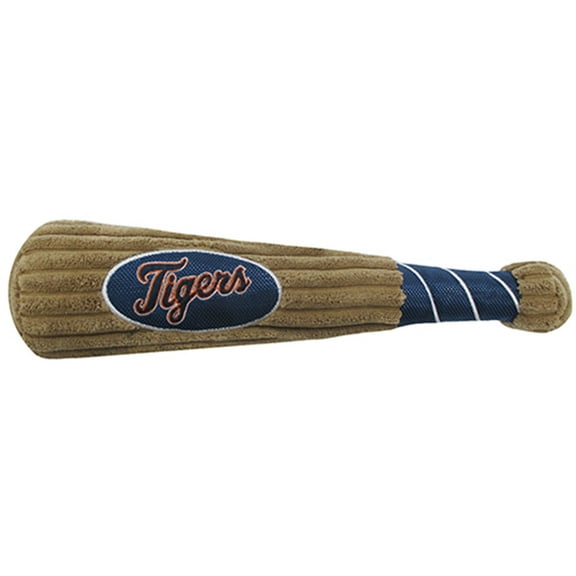 Pets First MLB Detroit Tigers BAT TOY for DOGS & CATS. 29 MLB Teams available. - Plush PET TOY with inner SQUEAKER. Officially Licensed Baseball BAT.