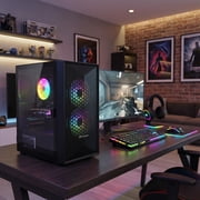 STGAubron Gaming PC Desktop, Intel Core I5 up to 3.7G, RX 550 4G, 16GB RAM, 512GB SSD, WiFi 6, BT 5.0, RGB Fan x 2, Win 11 Home
